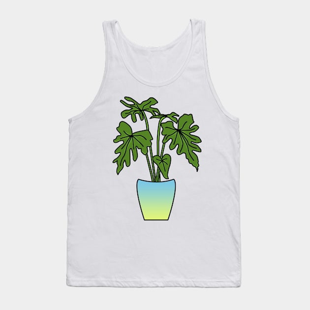 Philodendron Sangri La Color Tank Top by Reujken